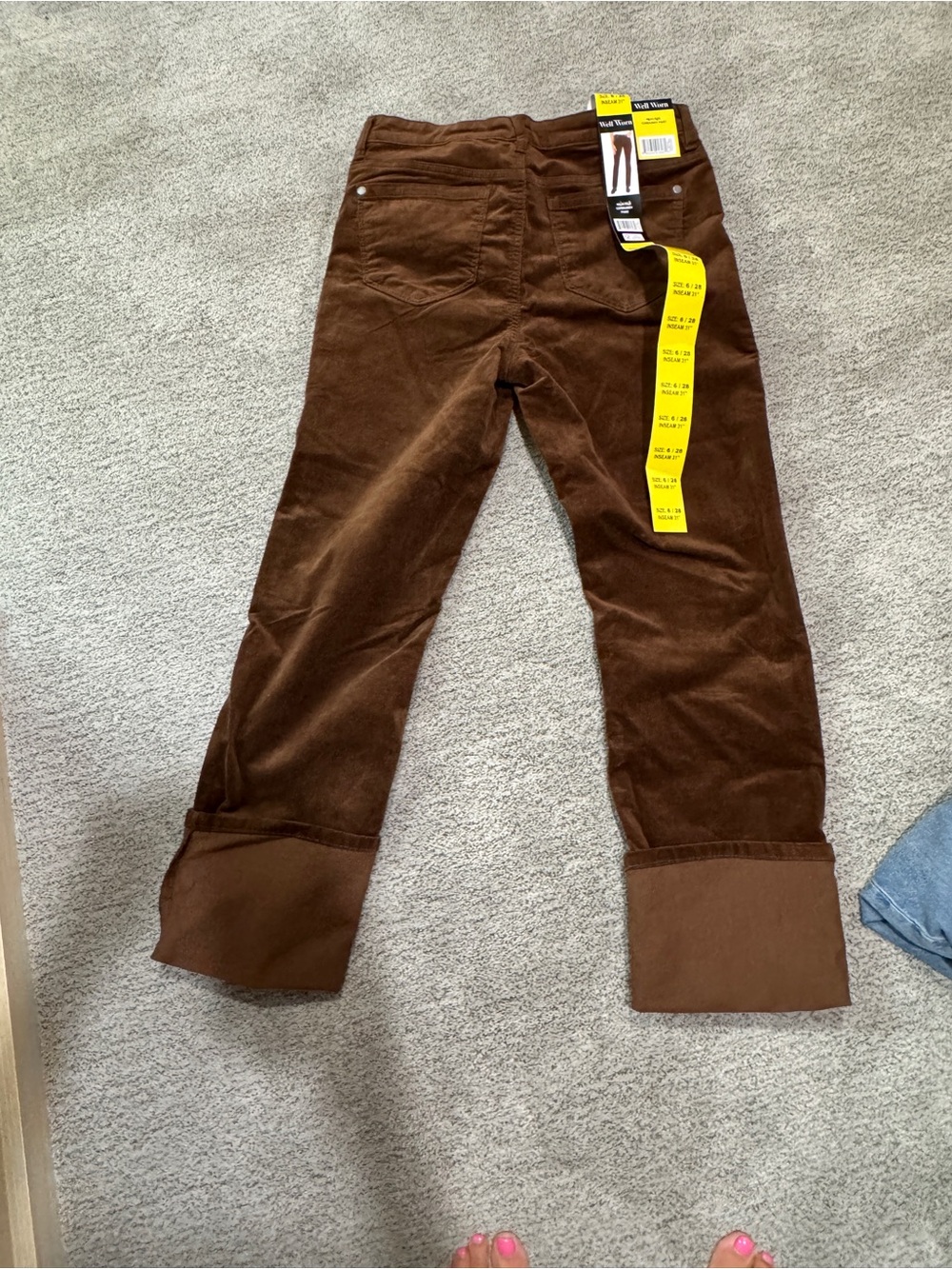 Well Worn Brown Corduroy Straight Leg Pants